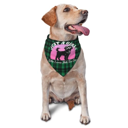 Just A Girls Who Loves Shih Tzu Dog Dog Scarf Pet Bandana Cat Pet Bibs