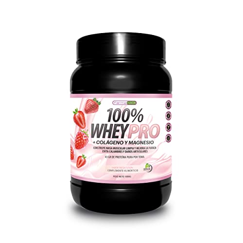 Whey Protein con Colágeno y Magnesio, Fresa 1000g