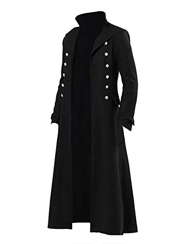 Karlywindow CF1300HS2L Mens Gothic Steampunk Vintage Jacket Medieval Renaissance Victorian Frock Coat Halloween Costume Tailcoat Black thumb #3