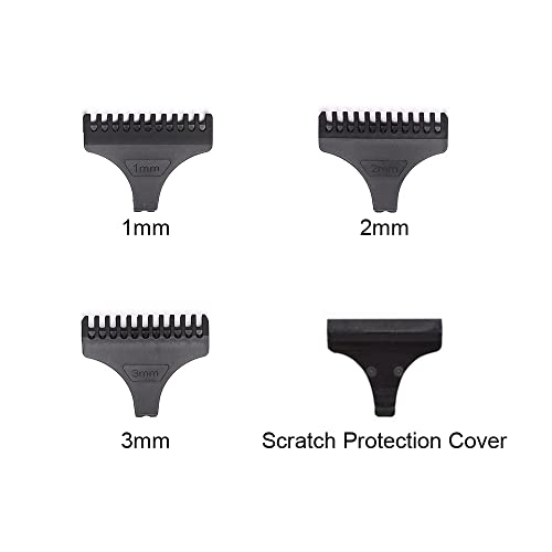 8 Pack Hair Clipper Limit Comb Guide 1MM 2MM 3MM Guides Set with Protection Guard Cover for Vintage T9 Height 31mm 32mm T-Blade Electric Trimmer Cordless Shaver Outliner Edger Detailer