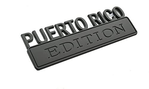 Image of SSDD 1x Puerto RICO Edition Emblem 3D Fender Badge Car Truck Decal Replacement for F150 F250 F350 Chevy Silverado 1500 2500 Chevrolet C10 C15 - 7 Inch Length (Matte Black)