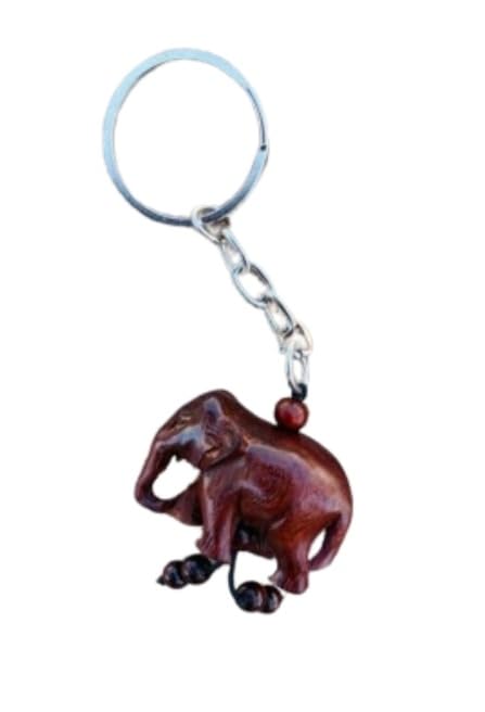 ANAWARIYASRed sandalwood elephant keychain