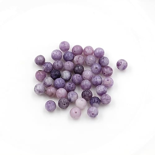 Perles en lépidolite authentique de 8 mm pour bijoux d'exception