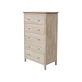 International Concepts Chest with 5 Drawers, Unfinished