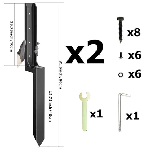 Reparación de postes de valla rotos con este kit de 2 soportes de fijación metálicos para jardín 2