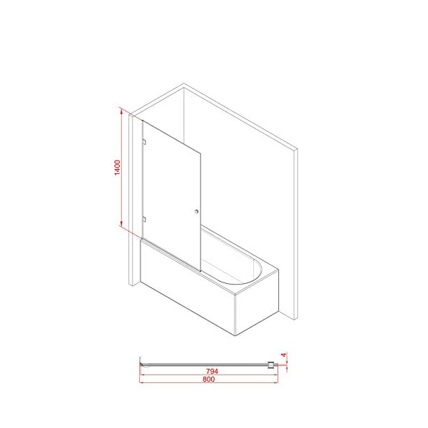MARWELL GALLERY 80 x 140 cm - 1-teilig faltbar- beidseitig montierbar - 4mm starkes Einscheibensicherheitsglas - matt schwarzes Design – Bild 6