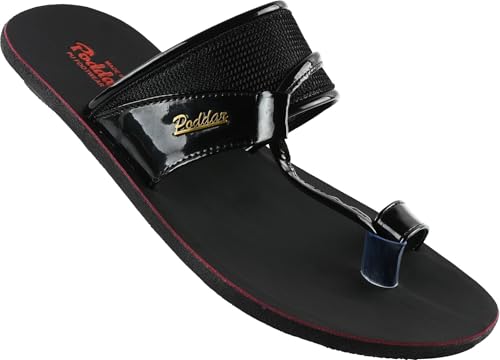 Image of Poddar Men's Flat Sandals - Stylish Toe Ring Slip-On Chappal for Casual, Party & Ethnic Wear