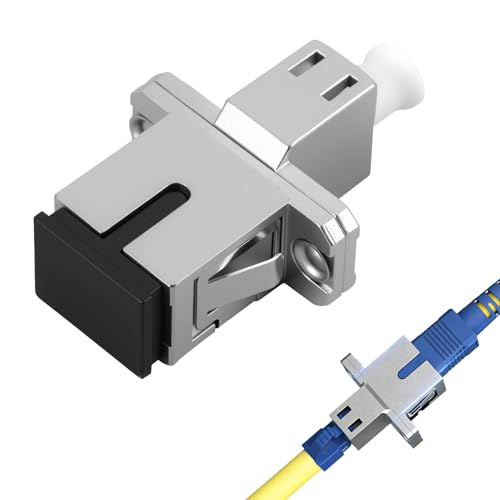 Adaptateur LC/APC femelle vers SC/APC femelle - Adaptateur de câble à fibre optique SC/APC -LC/APC monomode Simplex - Adaptateur à fibre optique pour appareils porteurs