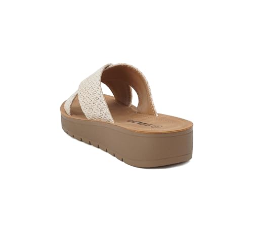 Image of Soda LUCY ~ Women Open Toe Flatform Platform Crisscross Band Upper Fashion Slide Sandals