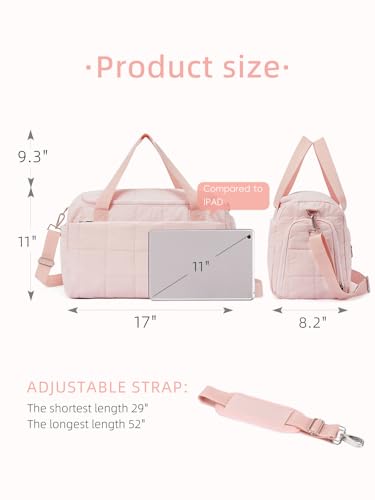 Image of WESTBRONCO Travel Duffle Bags for Women, 25L Quilted Weekender Overnight Bag, Soft, Lightweight, Large Crossbody Gym bags, Carry On Airport Puffy Bag for Business Trips, Sports