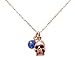 Produktbild Gemshine Halskette Gothic Totenkopf Totenschädel Anhänger SAPHIR 925 Silber, vergoldet oder rose an 45cm Kette. Nachhaltiger, qualitätsvoller Schmuck Made in Spain, Metall Farbe:Silber rose vergoldet