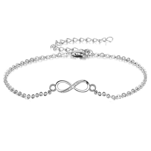 Image of HighSpark 925 Silver Anklet Payal | 92.5 Sterling Silver & Stunning Shine | Evil Eye Anklet & Minimal Elegant Anklets | Lovely Gift