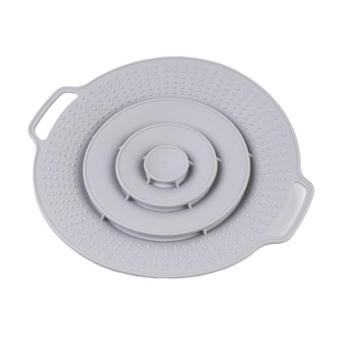 Silikon Überkochschutz 30 cm Spritzschutz Topfdeckel für Herd Mikrowelle & Schüsseln | Hitzebeständig Spülmaschinenfest & Universell (Grau)