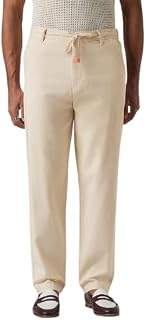 Banana Club Men's Linen-Look Cotton Trouser in White - Comfortable Cotton Fabric, Regular Fit Design, Versatile and Soft C... Price In India