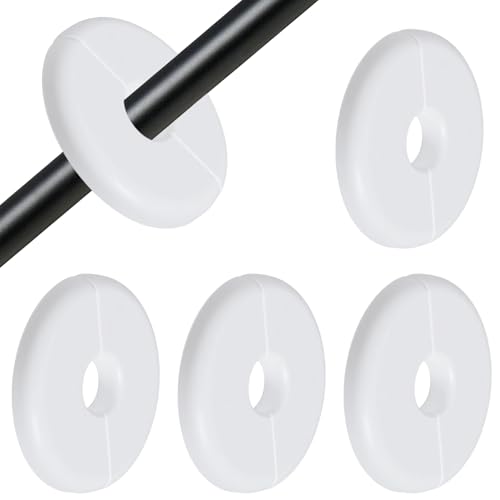 4Pcs Wall Grommets for Cables, Wall Split Flange, Self-Adhesive Water Pipe Walls Hole Decoration, Escutcheon Plate, Cable Pass Through Walls Grommet, White ABS Pipe Covers for Bathroom