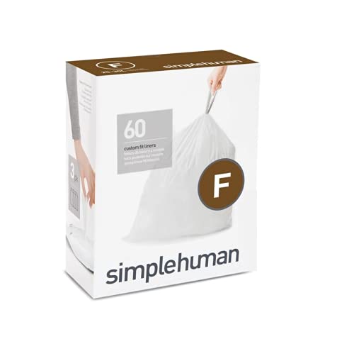 Image of simplehuman Code F Custom Fit Drawstring Trash Bags in Dispenser Packs, 30 Liter / 8 Gallon, White - 240 Liners