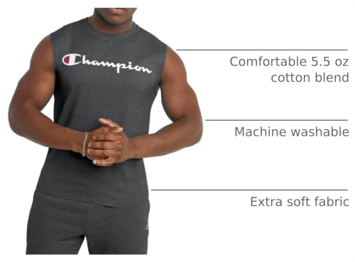 Image of Champion Men's Muscle Tank, Classic Graphic Muscle Tee, Sleeveless T-shirt for Men (Reg. Or Big & Tall)