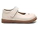 DADAWEN Girl's Classic Mary Jane Flats School Uniform Shoes Dress Shoes Party Wedding Shoes Cream White US Size 8 M Toddler