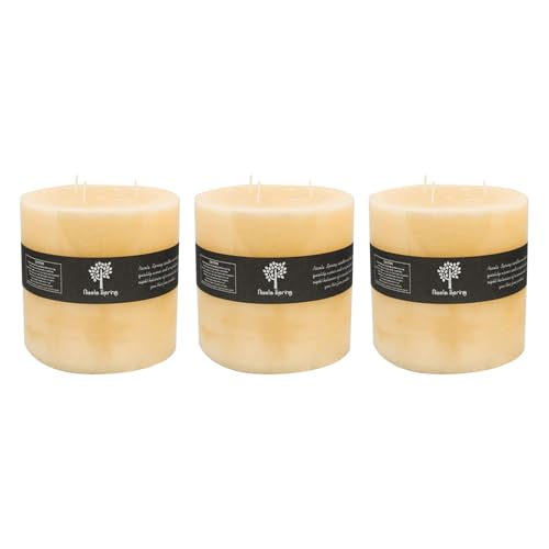 Nicola Spring Scented 3 Wick Pillar Candles - Vanilla Scent 