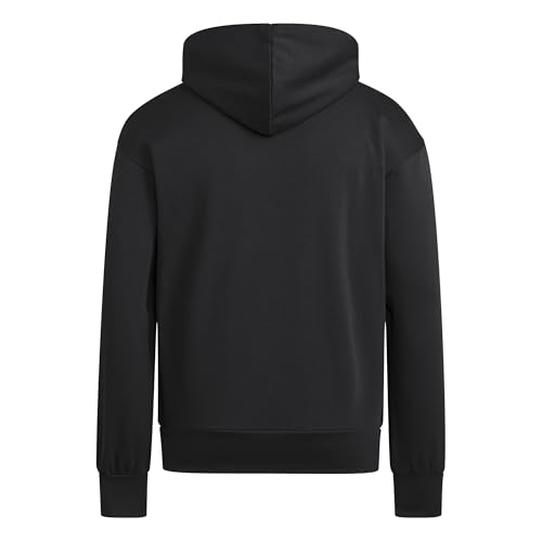 adidas Men's ESSENTIALS FEELCOZY FLEECE HOODIE, black/white, XL - Image 2