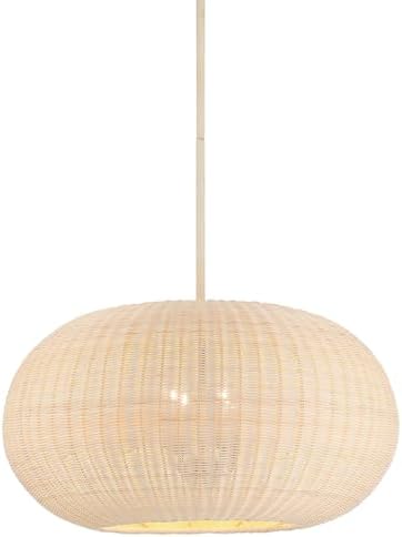 Minka Lavery 3546-66A Modjeska Natural Rattan Shade Pendant Light, 4-Light 240 Total Watts, 13" H x 24" W, Coal