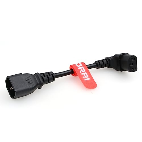 DRRI PDU UPS Power Cord Cable 100-250V, IEC 320 C14 Male to C13 Right Angle for Network Devices |Computer Server| Monitor