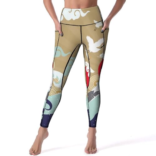 Legging de sport oie au lever du soleil pantalon de yoga taille haute pour jogging matinal s