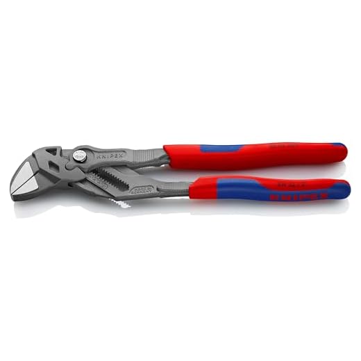 KNIPEX 86 02 250 Zangenschlüssel Zange und Schraubenschlüssel in einem Werkzeug grau atramentiert mit Mehrkomponenten-Hüllen 250 mm