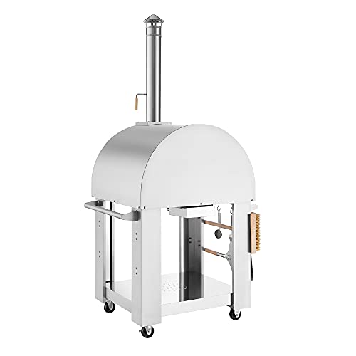 Image of Empava 32.5 inch Wood Fired Pizza Oven Grill for Outdoor Kitchen in Stainless Steel