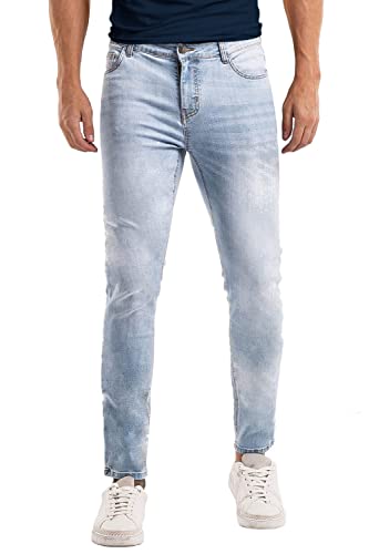 Mens Slim Fit Jeans Light Blue Lightweight Stretch Jeans for Summer Denim Pants for Men Skinny 32