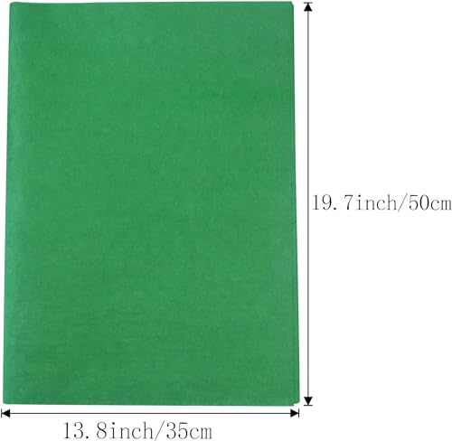 100 Blatt 19,7 x 13,8 Zoll Seidenpapier-Geschenkpapier für Geschenktüten, Geburtstagsfeiern, Hochzeiten, Bastelarbeiten (Grün)
