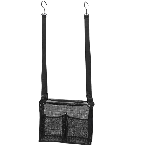 WOONEKY Organizador Colgante Para Baño Cesta De Malla Negra 10.5X12X4 Pulgadas Con Doble Gancho Contenedor Colgante Para Artículos De Tocador Uso Diario Gran Capacidad