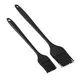 Silicone Basting Pastry Brush, Heat Resistant Cooking Brush for Oil and Sauce. BPA Free and Dishwasher Safe (2 Pcs).