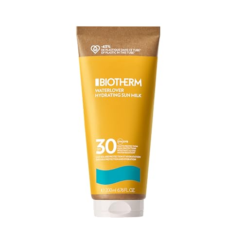 BIOTHERM Waterlover Hydrating Sun Milk LSF 30, feuchtigkeitsspendende Sonnenschutzmilch für umfassenden Schutz, wasserfeste Sonnenmilch, 200 ml