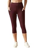 BLINKIN Pantalones de yoga ajustados para mujer, Granate, 36