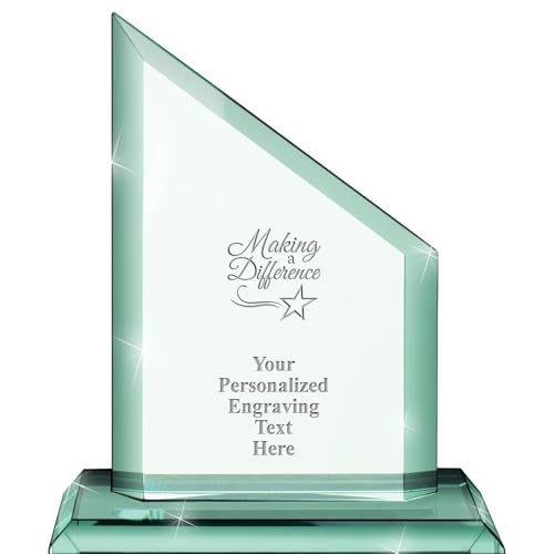 6.5" Making A Difference Custom Engraved Trophy - Ivy Jade Crystal Corporate Recognition & Employee Awards with Personalized Engraving