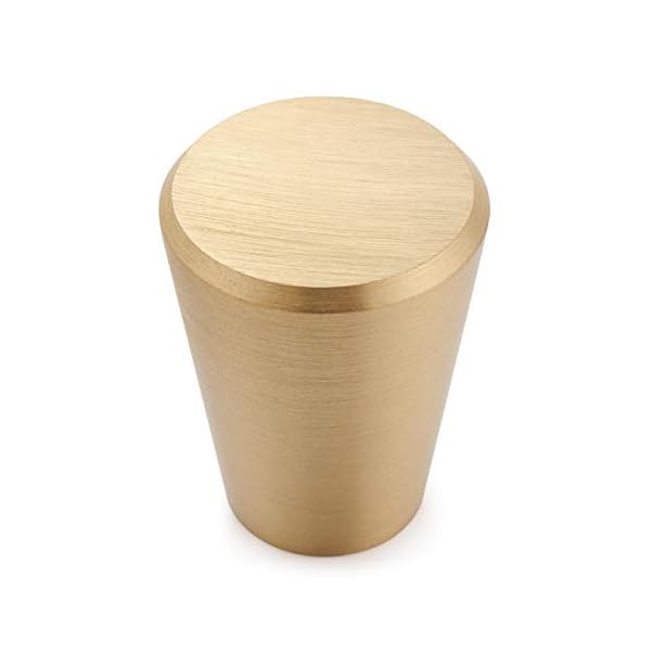 DOKOT 10 Stück Solide Messing Schrankknöpfe Schubladenknöpfe Kupfer Dekorative Möbelknöpfe Möbelgriff Gold Kegel 20mm