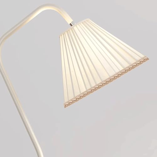 Lámpara de pie de hierro para salón con pantalla plisada súper brillante e interruptor cómodo 7