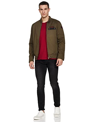 Image of Spykar Men's Polyester Standard Length A-Line Coat