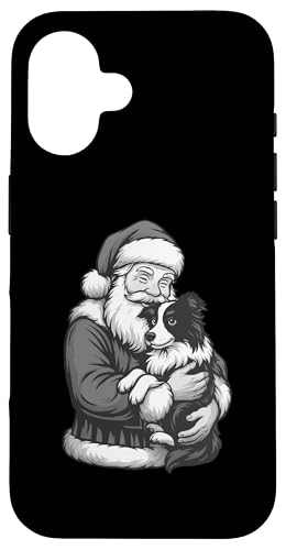 ボーダーコリー サンタクロース クリスマス 犬好き スマホケース iPhone 16 用