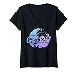 Photo Gallery oceanside california surf, souvenir vintage, surfista da spiaggia maglietta con collo a v Photo Gallery oceanside california surf, souvenir vintage, surfista da spiaggia maglietta con collo a v