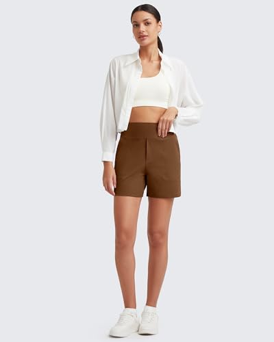 Image of G4Free EverGoing Women's Casual Shorts High Waisted 4'' / 5'' Comfy Shorts with Pockets for Yoga Workout Lounge
