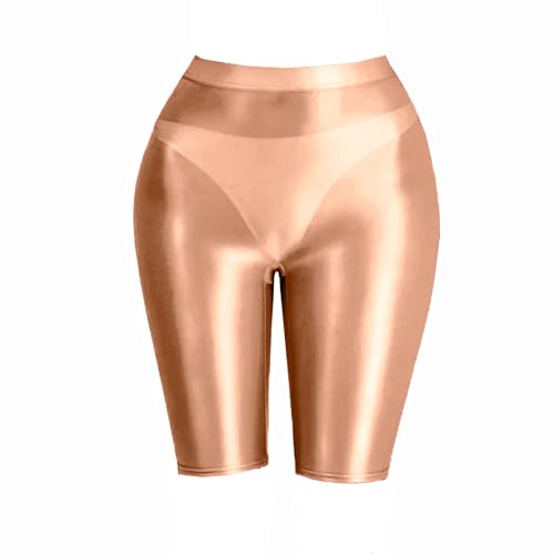 YDNTO Women Fashion Underwear Shorts Soft Lightweight Knee Length Legging Brown Medium