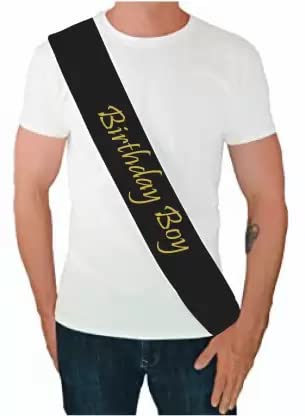 Selibration Birthday Boy Printed Word Sash (Black) for Kids, Boys, Husband, Birthday, Anniversery Celebration, Party and Event Supplies (Pack of 1pcs)