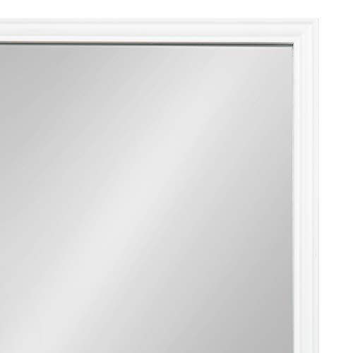 Kate And Laurel Adlynn Wood Framed Mirror Wall Organizer, 24 X 24, White, Transitional Pocket Shelf Organizer With Four Pegs #TOP4