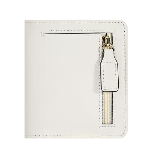 Image of Gostwo Small Wallet for Women, Slim Bifold Credit Card Holder, Compact RFID Blocking Cash Wallet, Billfolds Thin Leather Zipper Pocket, Mini Wallet Gift for Ladies Teen Girls Travel with ID Window