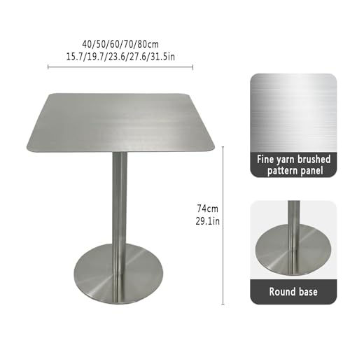 Mesa de bar elegante con base de metal premium y acabado inoxidable 4