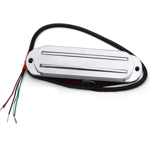 エレキギターピックアップ ダブルコイルピックアップ シングルコイル仕様 小型ダブルトラックピックアップ アルニコ5マグネット STエレキギターに最適(Silver)