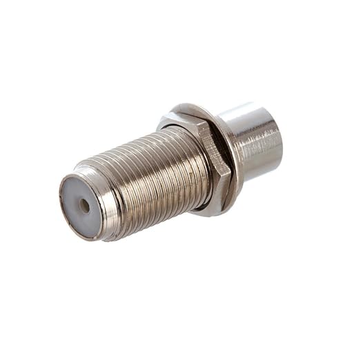 Cmple - F-Type Female to RCA Female Adapter with Washer and Nut Panel Mount Type RCA Jack to F Jack Connector Converter