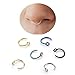 Winwinfly Fashion Fake Nose Ring, Faux Piercing Jewelry 8mm Fake Nose Ring Hoop for Faux Lip Septum Nose Ring Set
